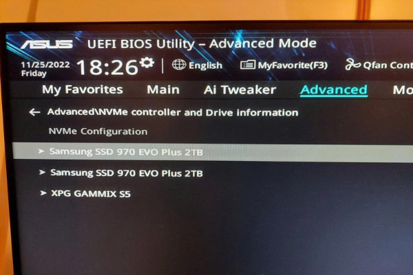 BIOS/UEFI không nhận SSD NVMe