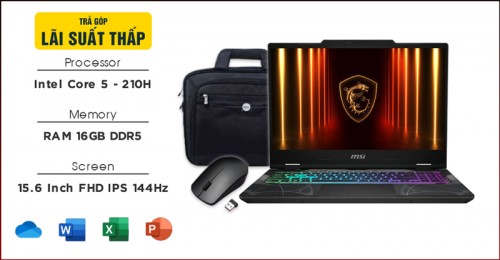 Laptop MSI Cyborg 15 B2RWEKG (Core5-210H/16GB/512G/RTX-5050/15.6)