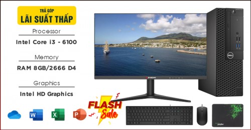 PC Dell i3-6100/8G/250G/20 - Tặng kèm màn hình