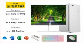 Bộ PC Office Full White Core I5 GR21